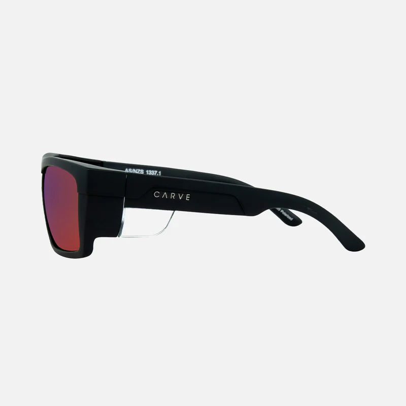 CARVE VOLLEY - SAFETY MATT BLACK FRAME - GREY RED IRIDIUM POLARIZED LENS