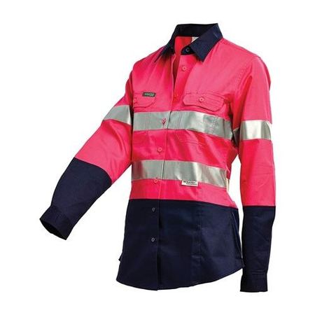 WORKIT HI VIS WOMENS 2 TONE LIGHTWEIGHT TAPED SHIRT