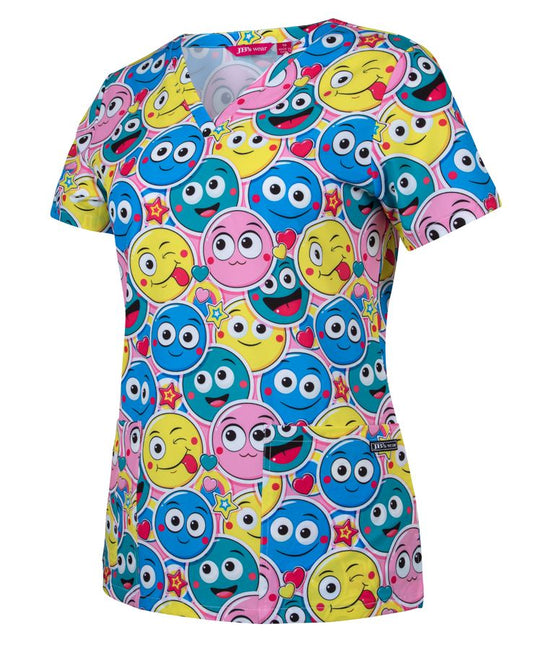 JB'S WEAR SMILEY SCRUB TOP