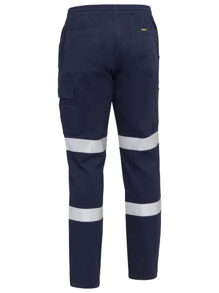 BISLEY TAPED BIOMOTION STRETCH COTTON DRILL ELASTIC WAIST CARGO WORK PANT