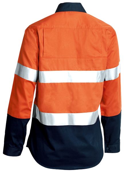 BISLEY LADIES TAPED HI VIS COOL LIGHTWEIGHT DRILL SHIRT