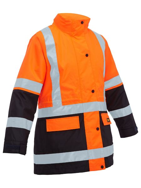 BISLEY LADIES TAPED HI VIS 5 IN 1 RAIN JACKET
