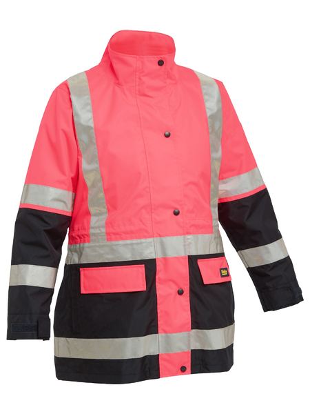 BISLEY LADIES TAPED HI VIS 5 IN 1 RAIN JACKET