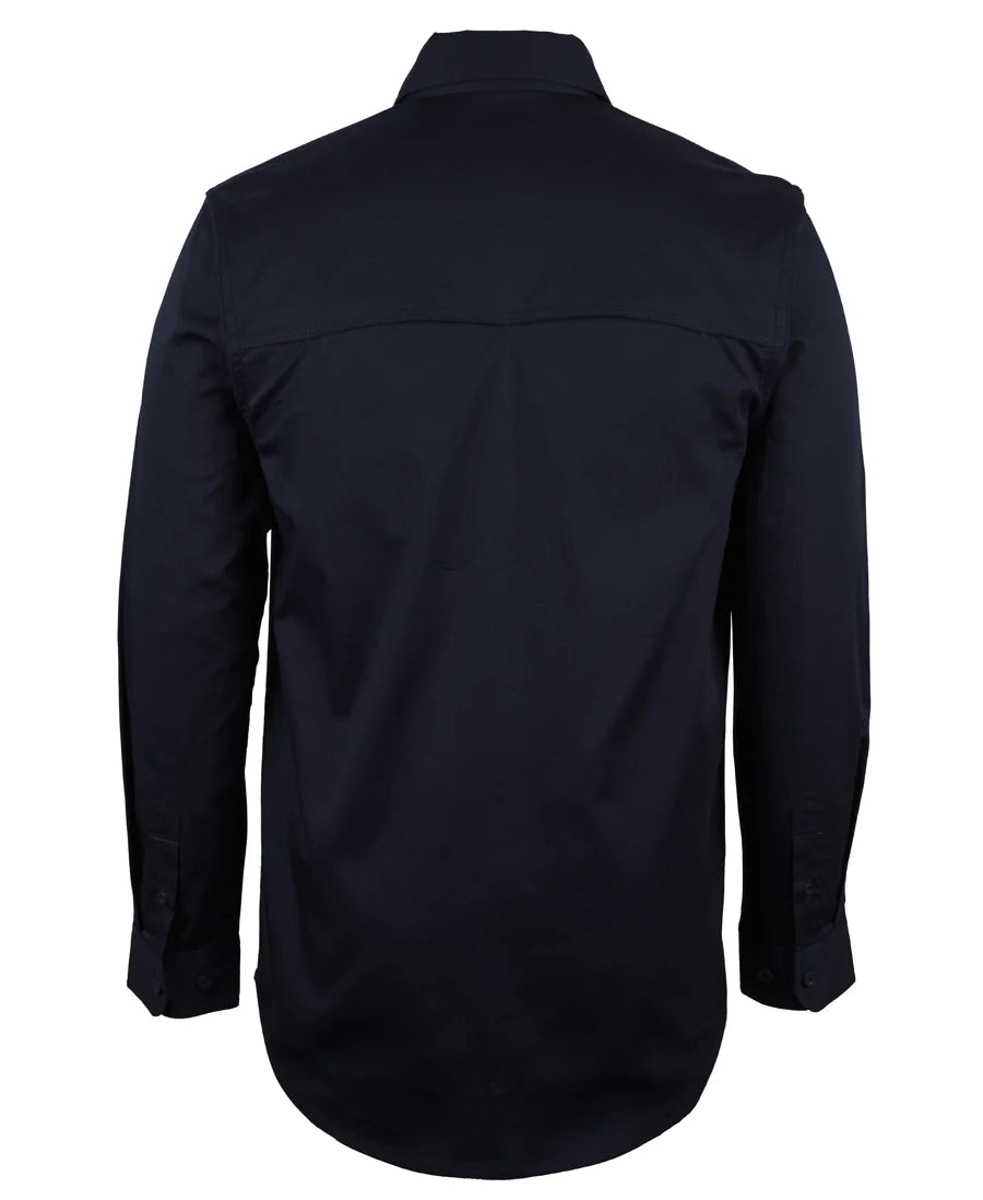 JB'S L/S STRETCH WORK SHIRT - NAVY