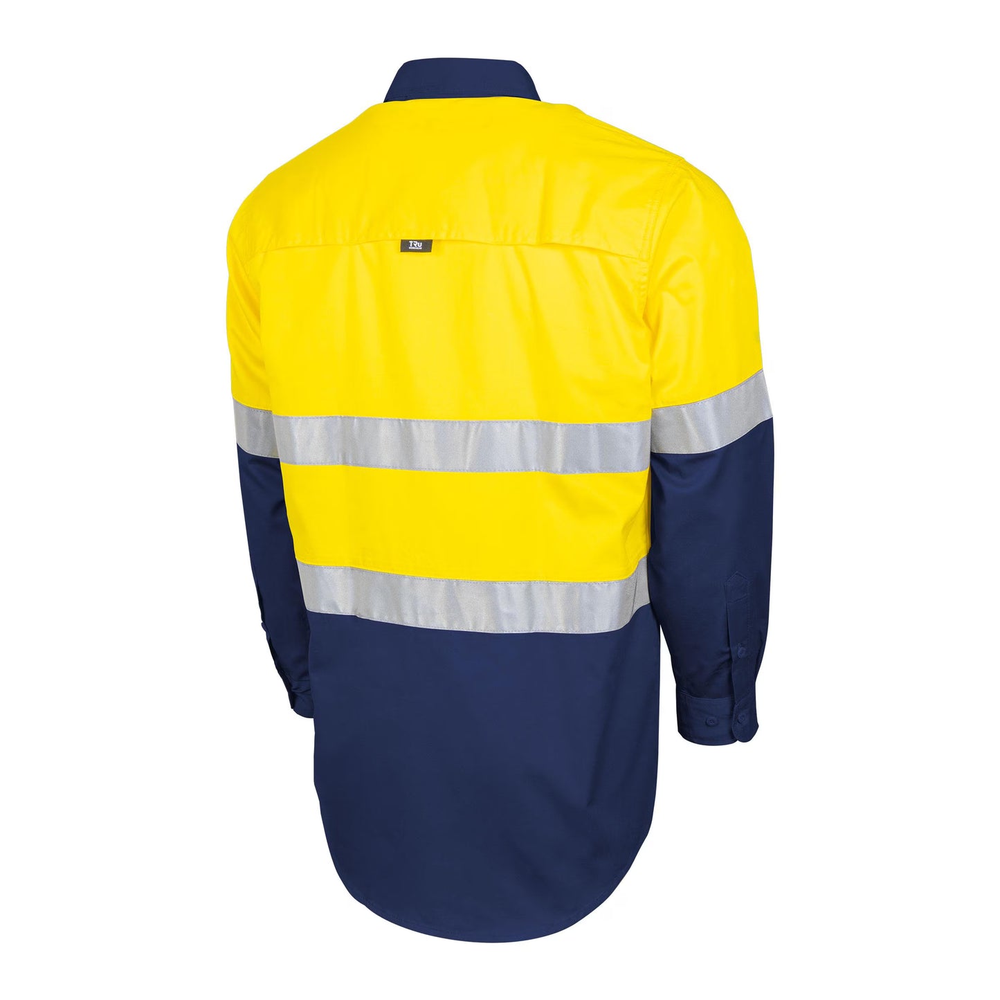TRU WORKWEAR LIGHTWEIGHT VENTED HI-VIS DRILL SHIRT WITH REFLECTIVE TAPE