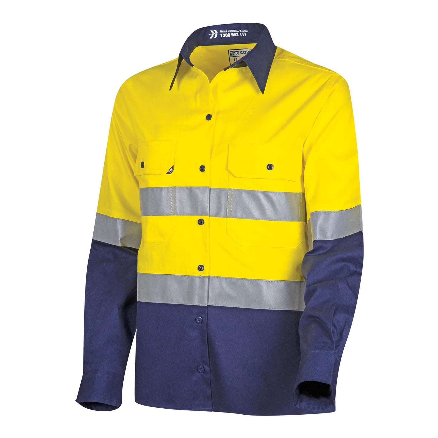 TRU WORKWEAR LIGHTWEIGHT LADIES HI-VIS SHIRT WITH REFLECTIVE TAPE