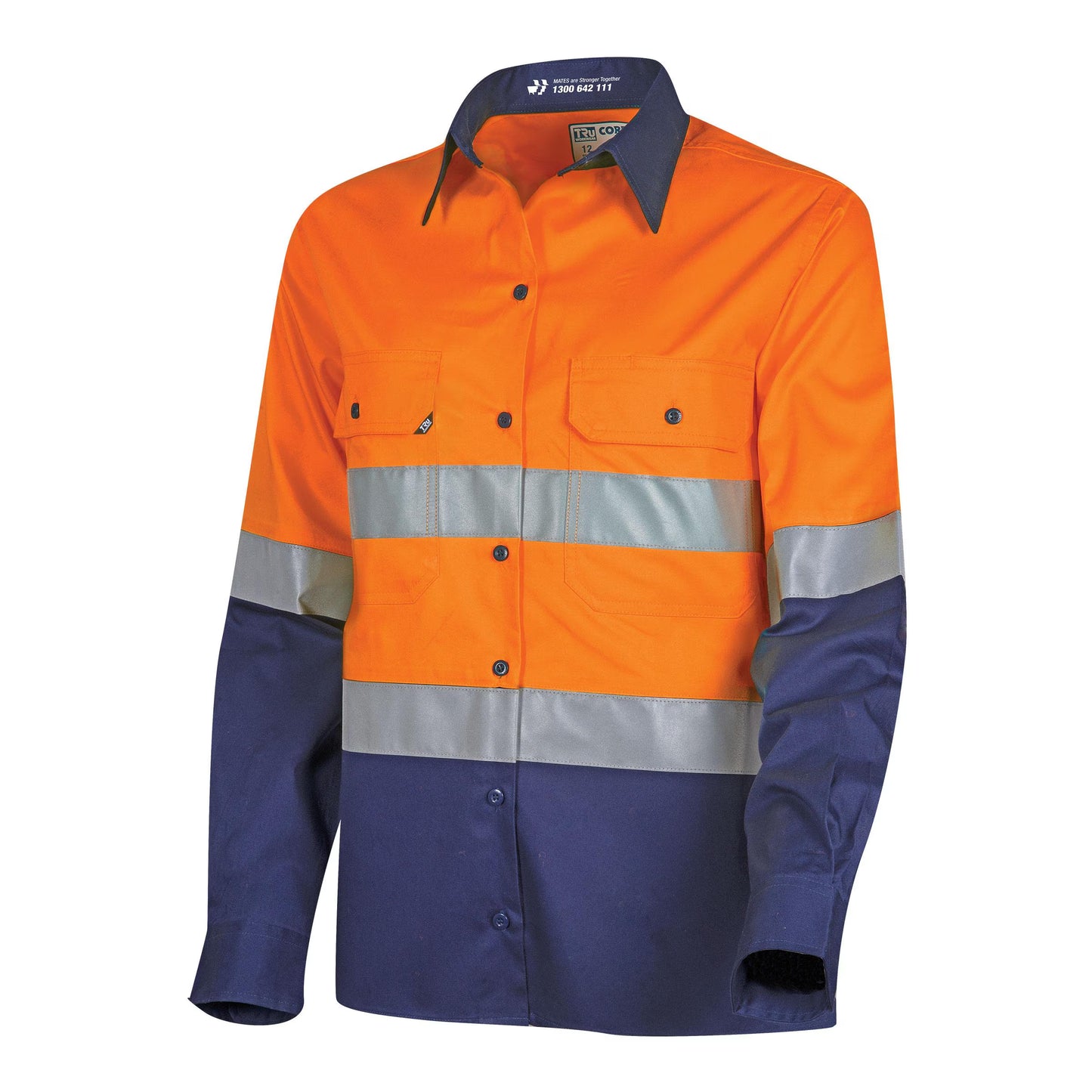 TRU WORKWEAR LIGHTWEIGHT LADIES HI-VIS SHIRT WITH REFLECTIVE TAPE