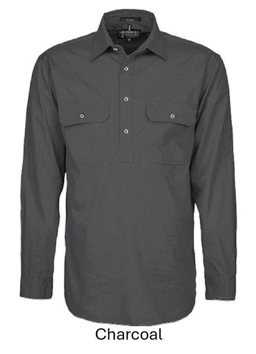 PILBARA MENS CLOSED FRONT L/S SHIRT
