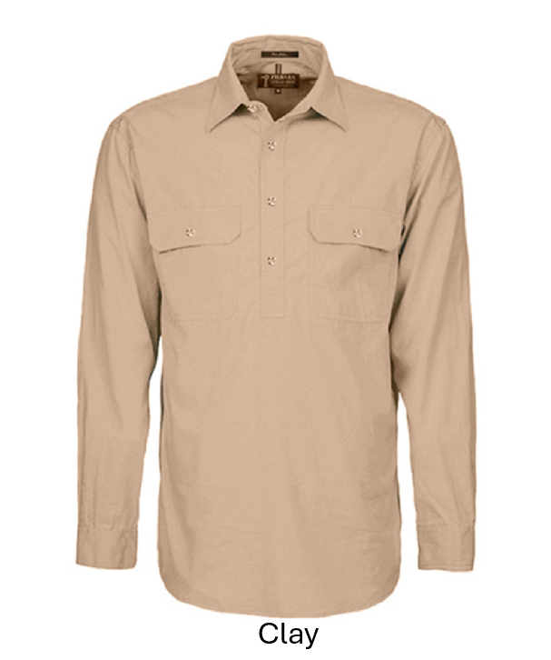 PILBARA MENS CLOSED FRONT L/S SHIRT