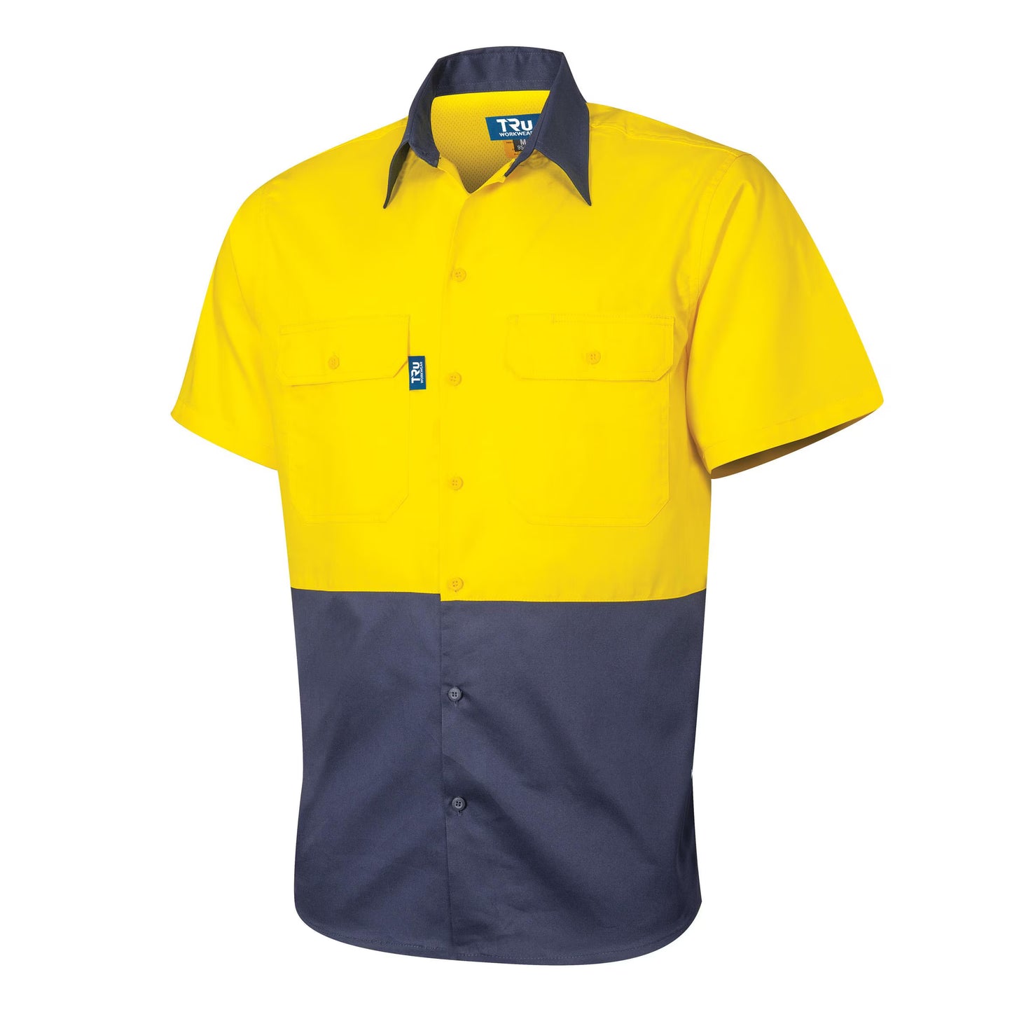 TRU WORKWEAR LIGHTWEIGHT VENTED SHORT SLEEVE HI-VIS DRILL SHIRT