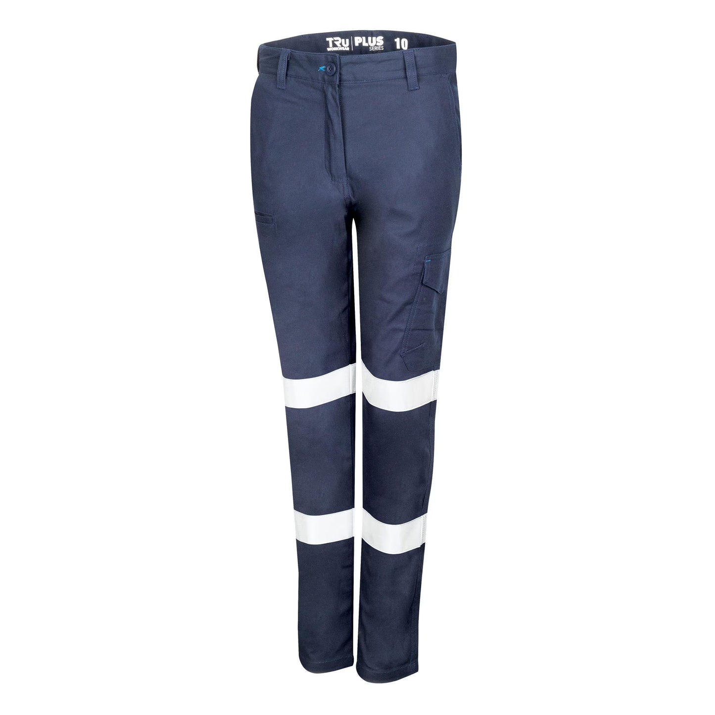 TRU WORKWEAR MIDWEIGHT COTTON STRETCH CARGO TROUSERS WITH BIOMOTION REFLECTIVE TAPE