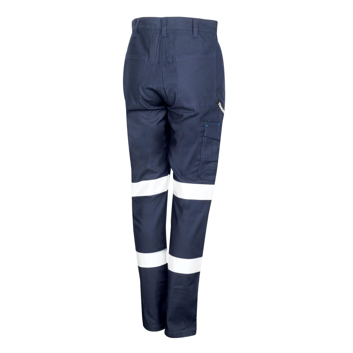 TRU WORKWEAR MIDWEIGHT COTTON STRETCH CARGO TROUSERS WITH BIOMOTION REFLECTIVE TAPE