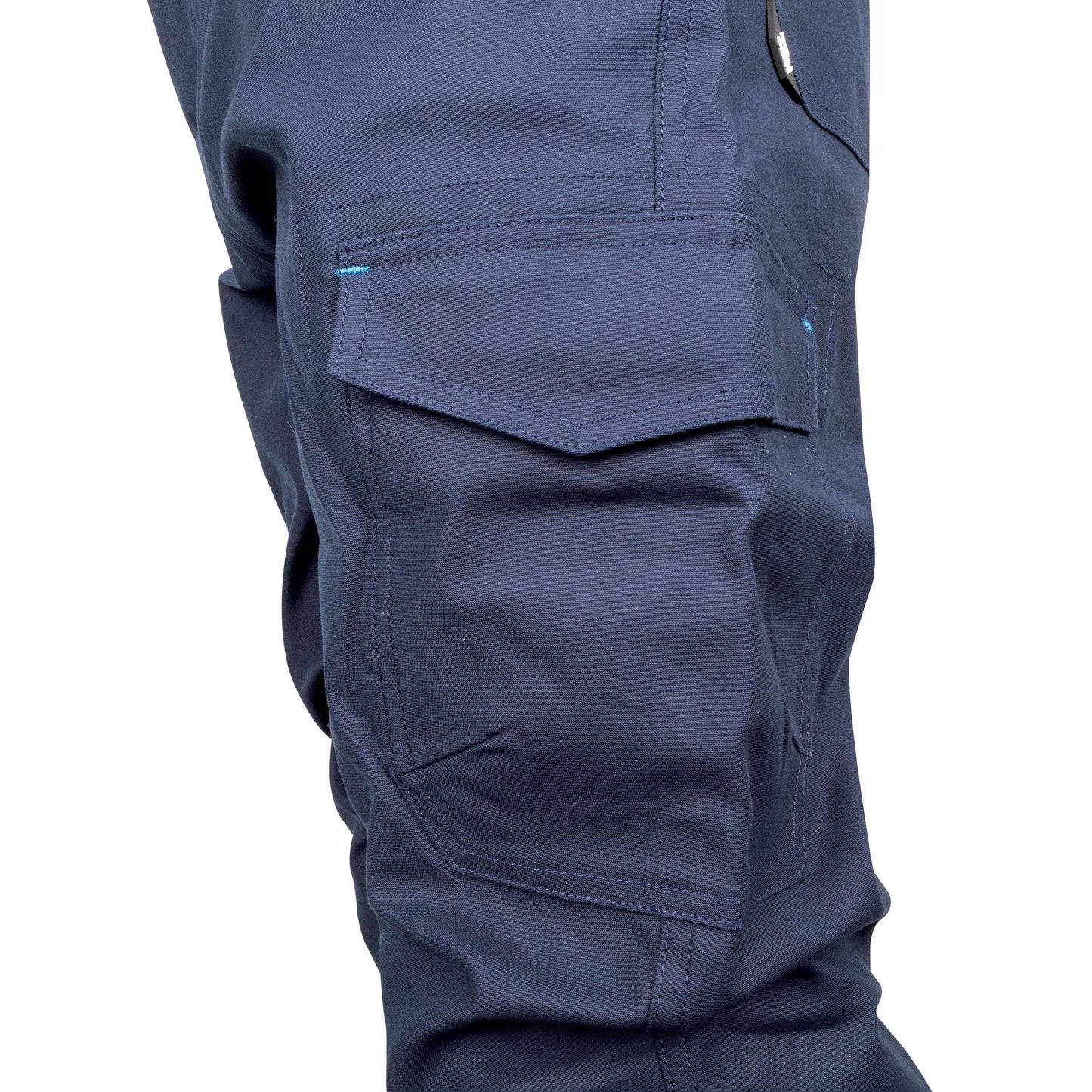 TRU WORKWEAR MIDWEIGHT COTTON STRETCH CARGO TROUSERS WITH BIOMOTION REFLECTIVE TAPE