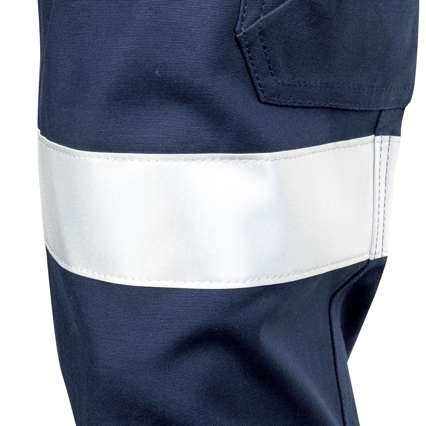 TRU WORKWEAR MIDWEIGHT COTTON STRETCH CARGO TROUSERS WITH BIOMOTION REFLECTIVE TAPE
