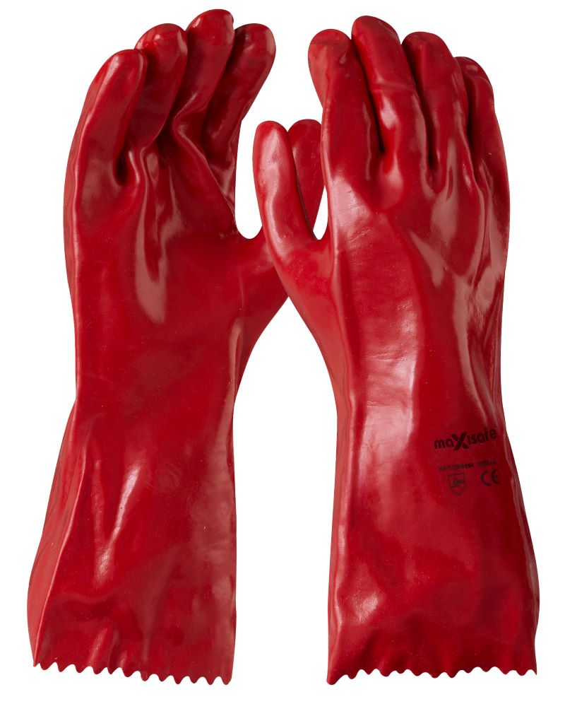 MAXISAFE RED PVC GAUNTLET - 35CM