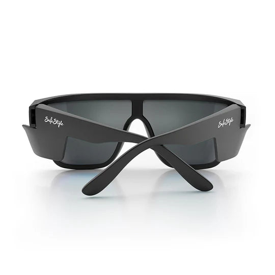 SAFESTYLE PRIMES MATTE BLACK FRAME REFLECTORS BLUE LENS