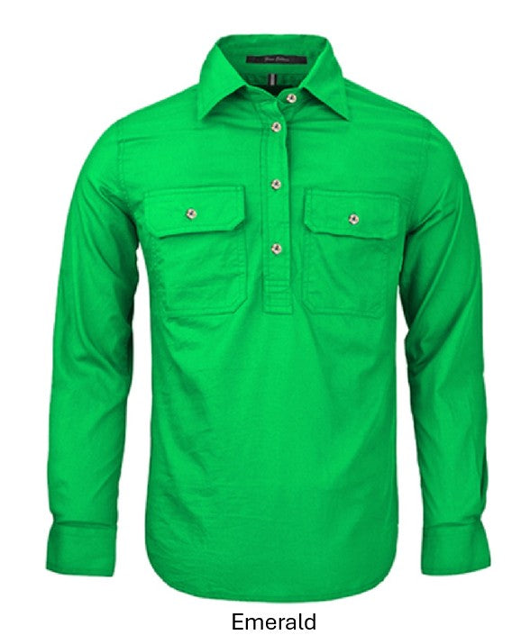 PILBARA MENS CLOSED FRONT L/S SHIRT