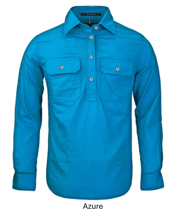 PILBARA MENS CLOSED FRONT L/S SHIRT
