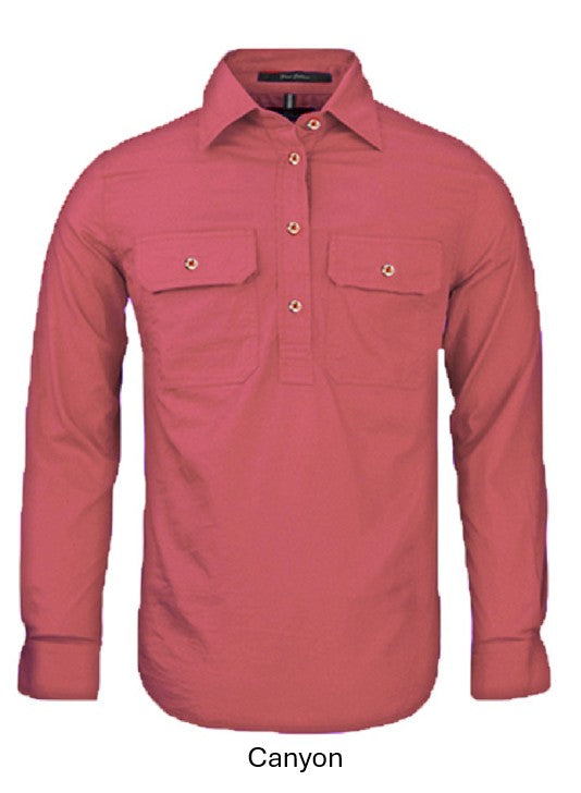 PILBARA MENS CLOSED FRONT L/S SHIRT