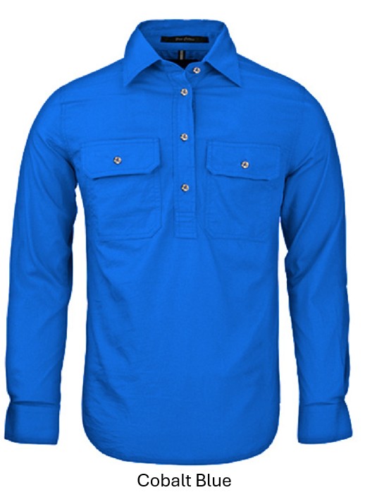 PILBARA MENS CLOSED FRONT L/S SHIRT