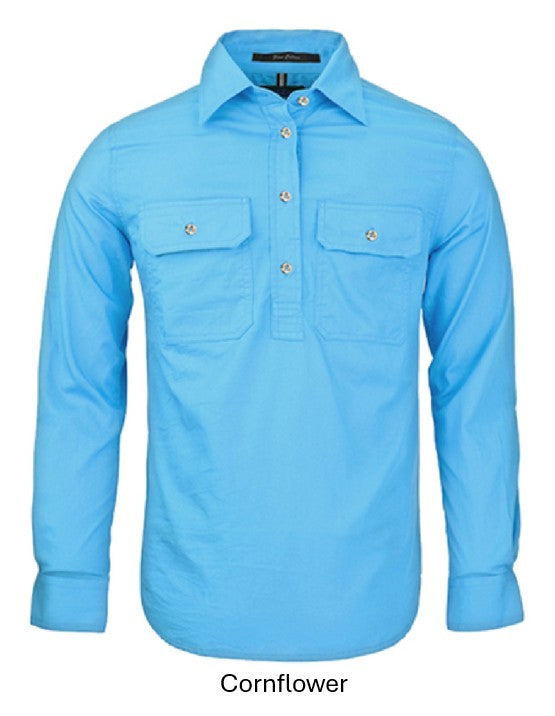 PILBARA MENS CLOSED FRONT L/S SHIRT