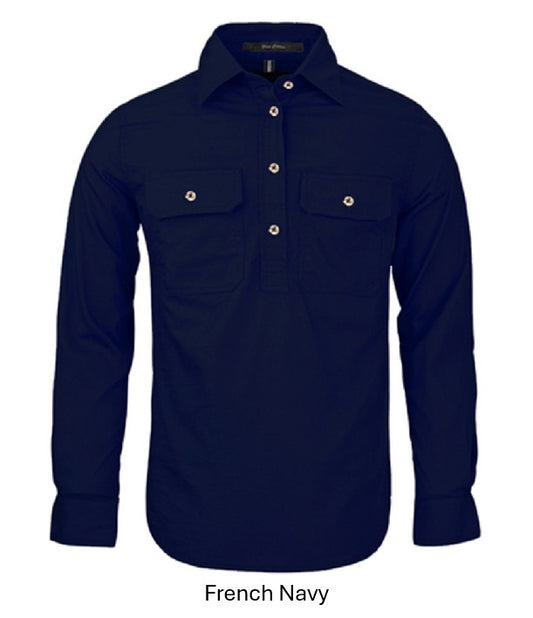 PILBARA LADIES CLOSED FRONT L/S SHIRT