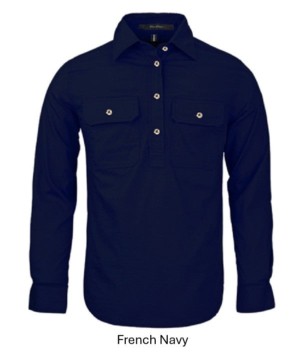 PILBARA MENS CLOSED FRONT L/S SHIRT