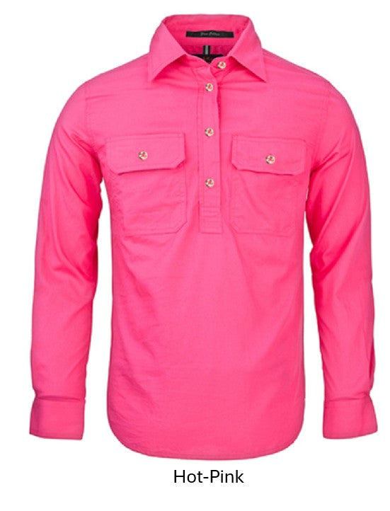 PILBARA MENS CLOSED FRONT L/S SHIRT