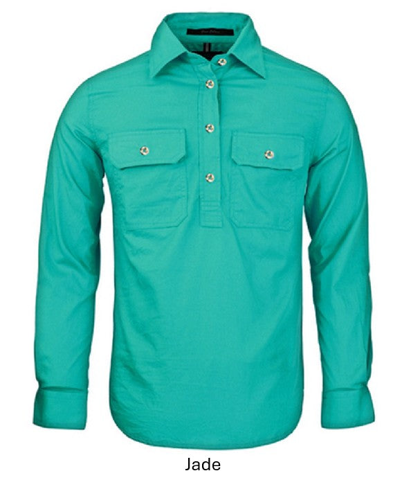 PILBARA MENS CLOSED FRONT L/S SHIRT