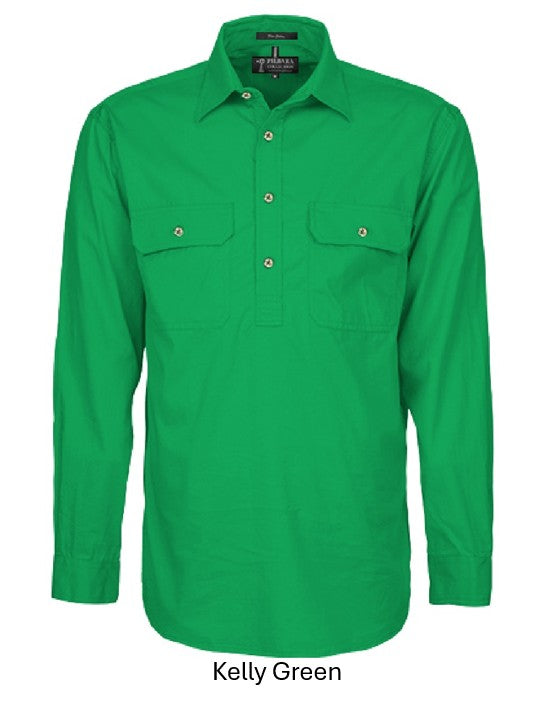 PILBARA MENS CLOSED FRONT L/S SHIRT