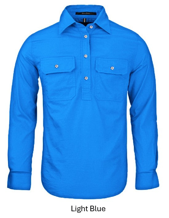 PILBARA MENS CLOSED FRONT L/S SHIRT