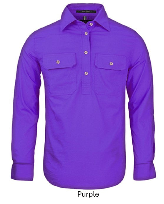 PILBARA MENS CLOSED FRONT L/S SHIRT