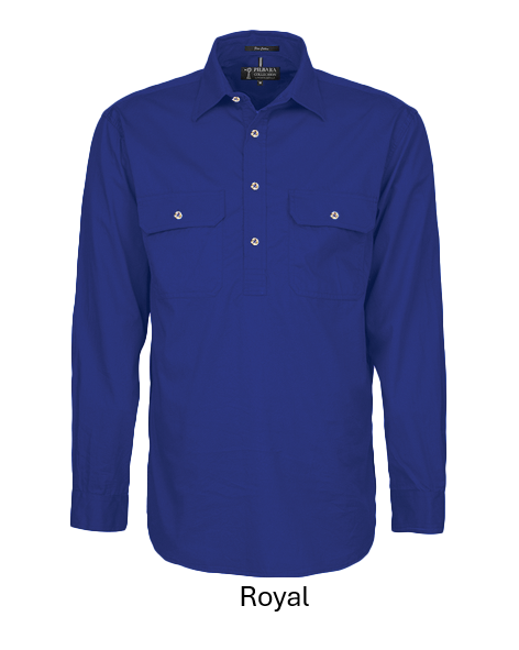 PILBARA MENS CLOSED FRONT L/S SHIRT
