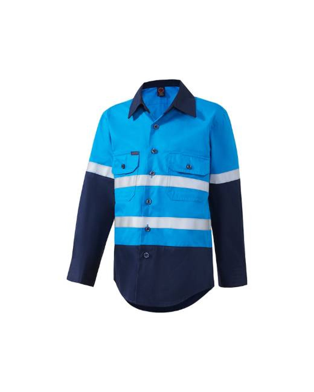 RITEMATE KIDS 2 TONE OPEN FRONT LONG SLEEVE SHIRT WITH REFLECTIVE TAPE