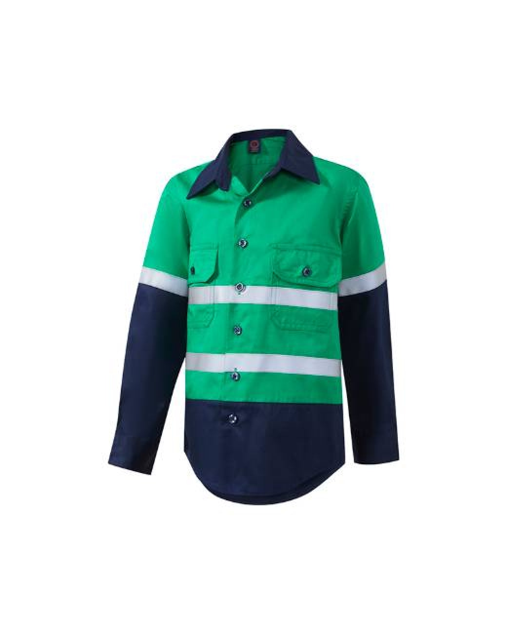 RITEMATE KIDS 2 TONE OPEN FRONT LONG SLEEVE SHIRT WITH REFLECTIVE TAPE