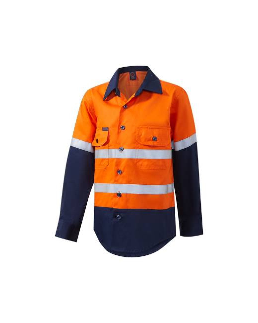RITEMATE KIDS 2 TONE OPEN FRONT LONG SLEEVE SHIRT WITH REFLECTIVE TAPE