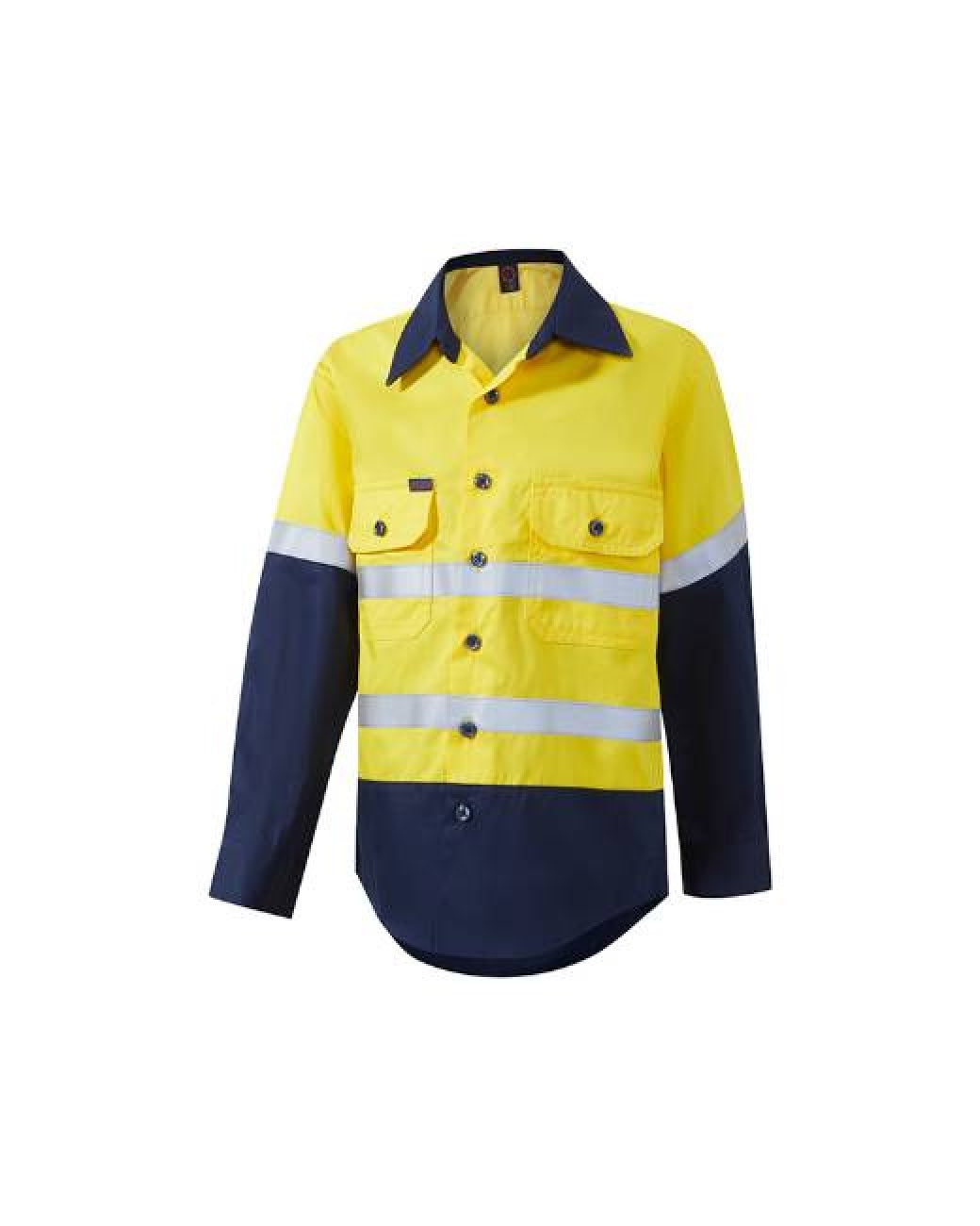 RITEMATE KIDS 2 TONE OPEN FRONT LONG SLEEVE SHIRT WITH REFLECTIVE TAPE