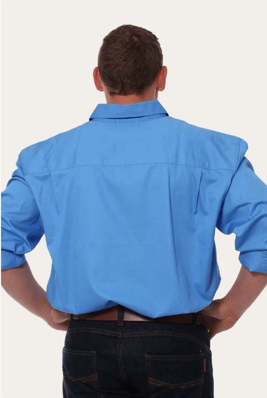 RINGERS WESTERN KING RIVER MENS FULL BUTTON WORK SHIRT - BLUE