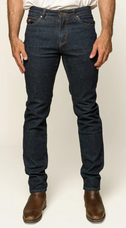 RINGERS WESTERN BURKE MENS TAPERED SLIM LEG JEANS - DARK BLUE