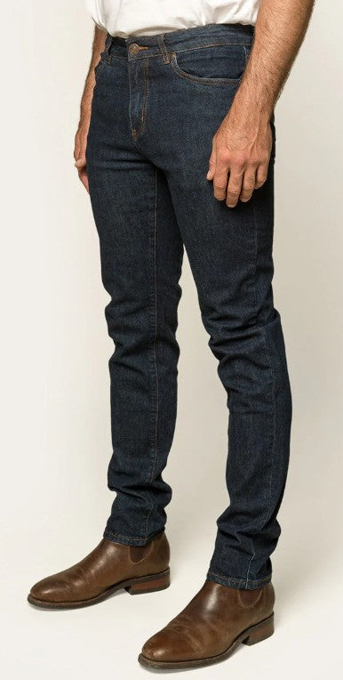 RINGERS WESTERN BURKE MENS TAPERED SLIM LEG JEANS - DARK BLUE