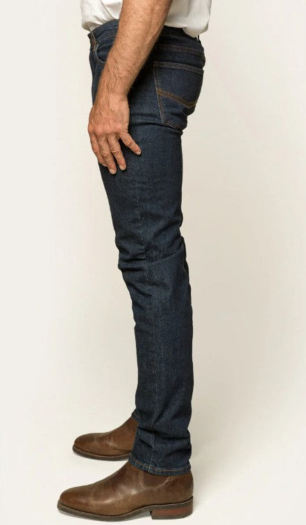 RINGERS WESTERN BURKE MENS TAPERED SLIM LEG JEANS - DARK BLUE