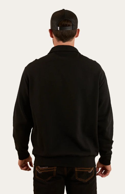 RINGERS WESTERN STRAND MENS 1/4 ZIP CREW - BLACK