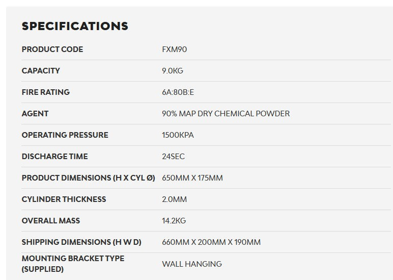 FIREX 9.0KG AB:E DRY POWDER FIRE EXTINGUISHER