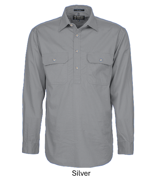 PILBARA MENS CLOSED FRONT L/S SHIRT