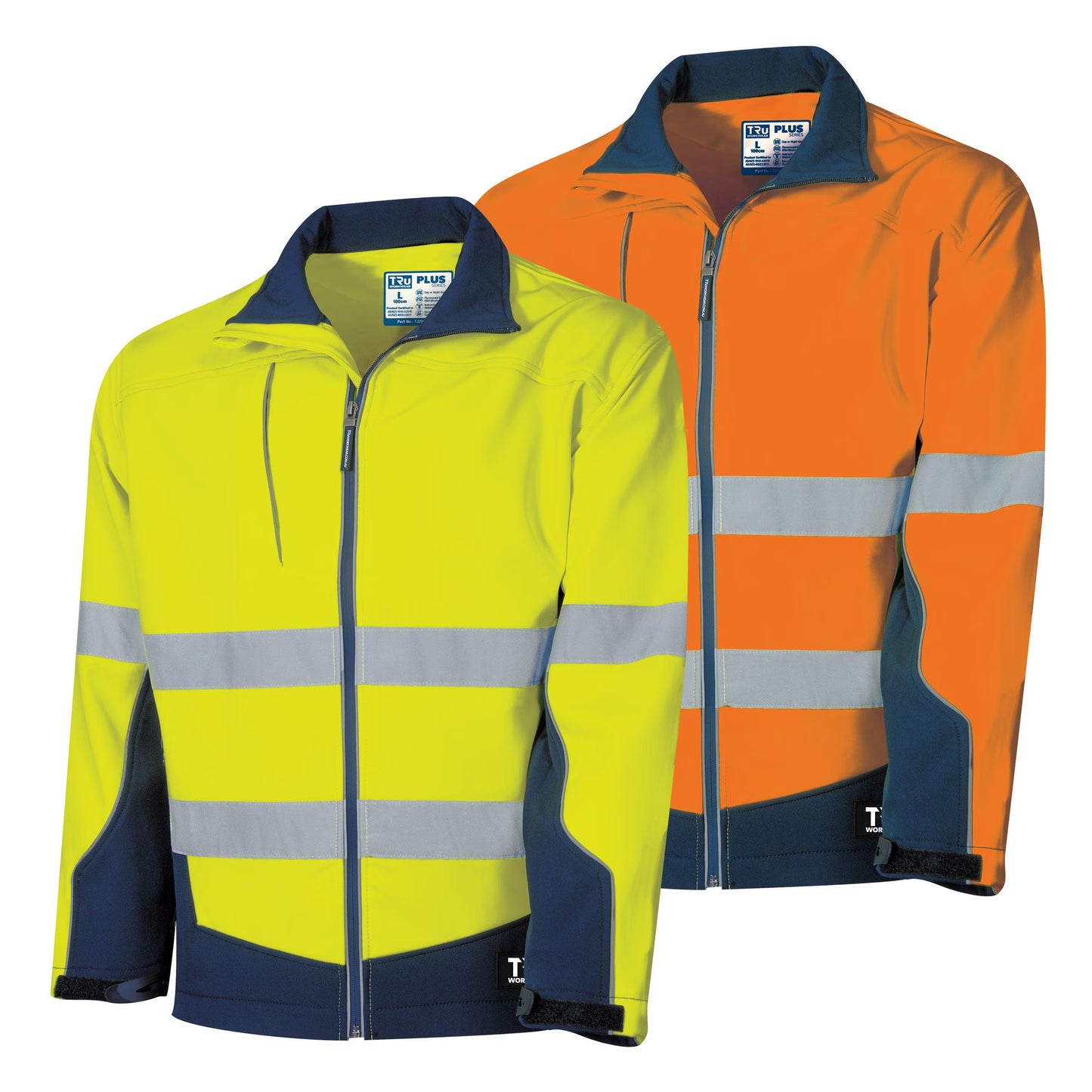 TRU WORKWEAR SOFTSHELL FULL ZIP JACKET WITH REFLECTIVE TAPE