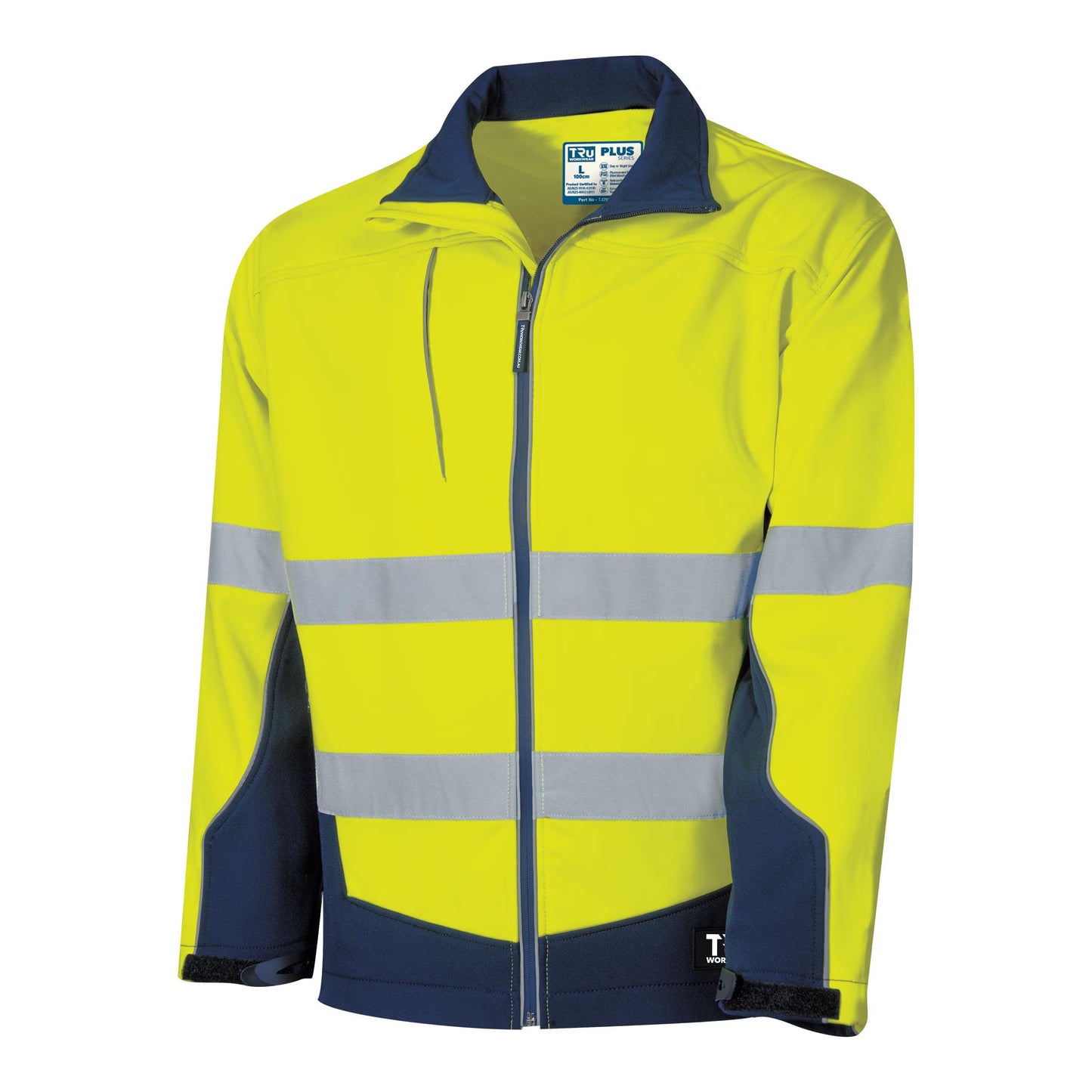 TRU WORKWEAR SOFTSHELL FULL ZIP JACKET WITH REFLECTIVE TAPE