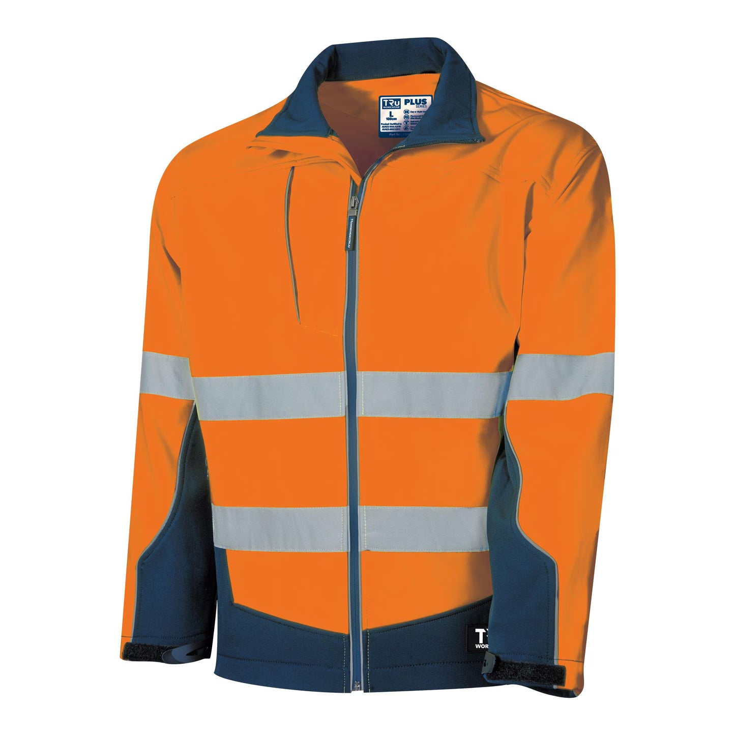 TRU WORKWEAR SOFTSHELL FULL ZIP JACKET WITH REFLECTIVE TAPE