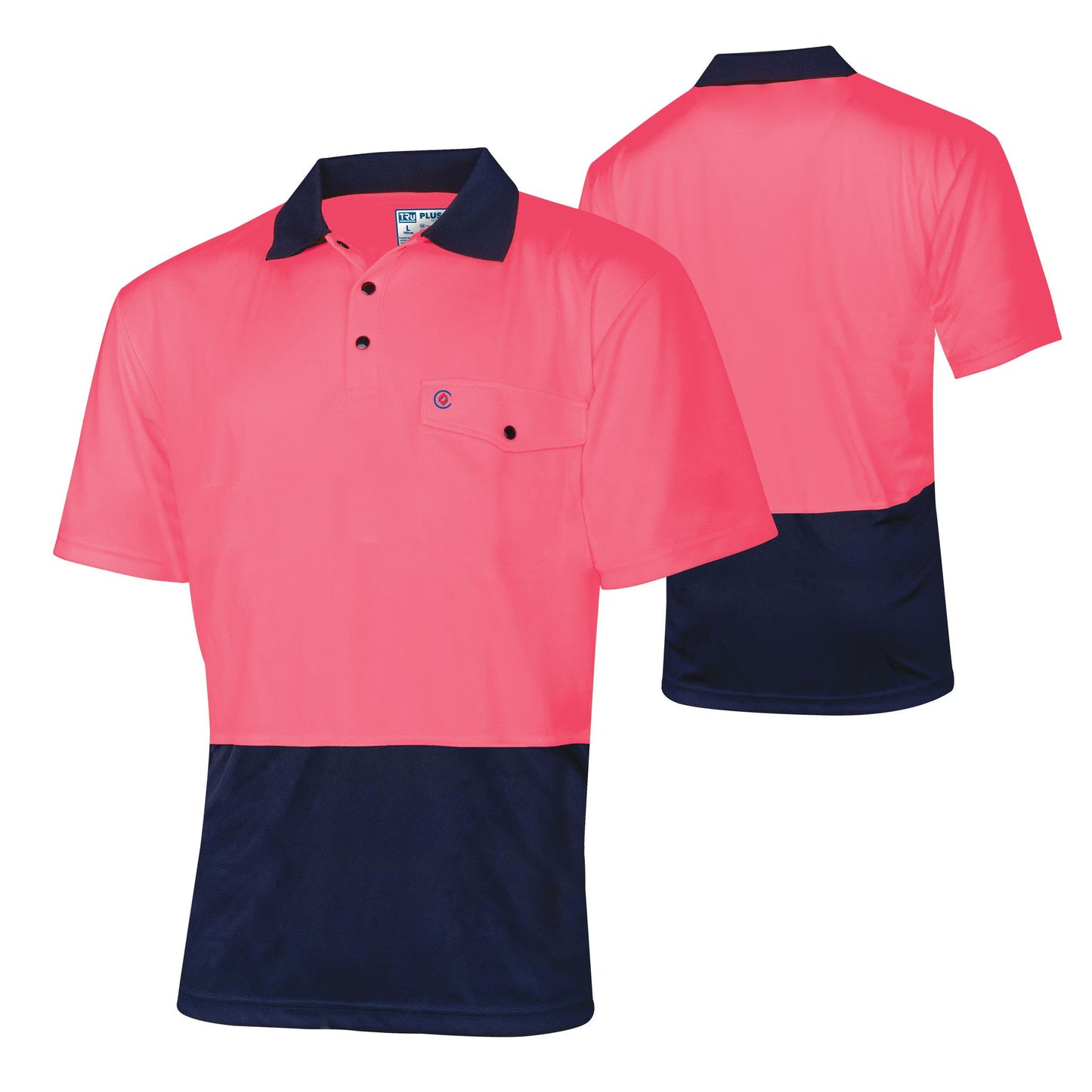 TRU WORKWEAR RECYCLED ANTI-MICROBIAL MICROMESH S/S TWO TONE HI-VIS POLO SHIRT
