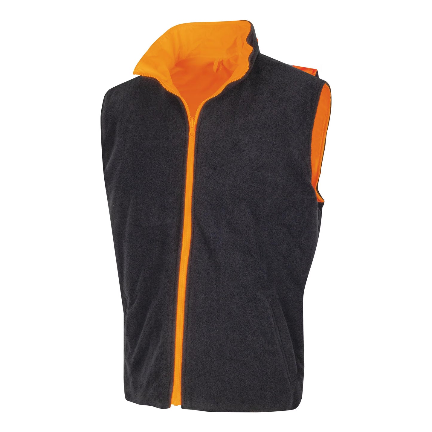 TRU WORKWEAR WET WEATHER REVERSIBLE VEST WITH REFLECTIVE TAPE