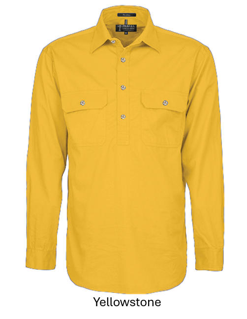 PILBARA MENS CLOSED FRONT L/S SHIRT
